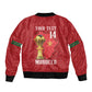 Morocco Football Custom Bomber Jacket Atlas Lions Champions African Red Islamic Pattern