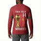 Morocco Football Custom Button Sweatshirt Atlas Lions Champions African Red Islamic Pattern