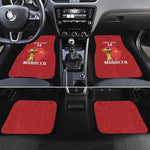 Morocco Football Custom Car Mats Atlas Lions Champions African Red Islamic Pattern