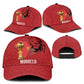 Morocco Football Classic Cap Atlas Lions Champions African Red Islamic Pattern
