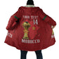 Morocco Football Custom Cloak Atlas Lions Champions African Red Islamic Pattern