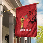 Morocco Football Custom Garden Flag Atlas Lions Champions African Red Islamic Pattern