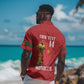 Morocco Football Custom Hawaiian Shirt Atlas Lions Champions African Red Islamic Pattern