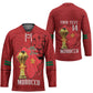 Morocco Football Custom Hockey Jersey Atlas Lions Champions African Red Islamic Pattern