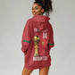 Morocco Football Custom Hoodie Dress Atlas Lions Champions African Red Islamic Pattern