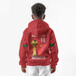 Morocco Football Custom Kid Hoodie Atlas Lions Champions African Red Islamic Pattern