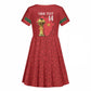 Morocco Football Custom Kid Short Sleeve Dress Atlas Lions Champions African Red Islamic Pattern