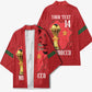 Morocco Football Custom Kimono Atlas Lions Champions African Red Islamic Pattern