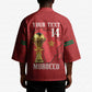 Morocco Football Custom Kimono Atlas Lions Champions African Red Islamic Pattern