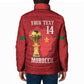 Morocco Football Custom Padded Jacket Atlas Lions Champions African Red Islamic Pattern