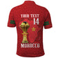 Morocco Football Custom Polo Shirt Atlas Lions Champions African Red Islamic Pattern