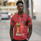 Morocco Football Custom Polo Shirt Atlas Lions Champions African Red Islamic Pattern