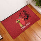 Morocco Football Custom Rubber Doormat Atlas Lions Champions African Red Islamic Pattern