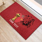 Morocco Football Custom Rubber Doormat Atlas Lions Champions African Red Islamic Pattern