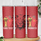 Morocco Football Custom Skinny Tumbler Atlas Lions Champions African Red Islamic Pattern