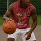 Morocco Football Custom Sleeveless Hoodie Atlas Lions Champions African Red Islamic Pattern