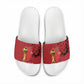 Morocco Football Custom Slide Sandals Atlas Lions Champions African Red Islamic Pattern