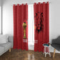 Morocco Football Custom Window Curtain Atlas Lions Champions African Red Islamic Pattern