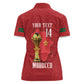 Morocco Football Custom Women Polo Shirt Atlas Lions Champions African Red Islamic Pattern