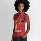 Morocco Football Custom Women Polo Shirt Atlas Lions Champions African Red Islamic Pattern