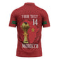 Morocco Football Custom Zipper Polo Shirt Atlas Lions Champions African Red Islamic Pattern