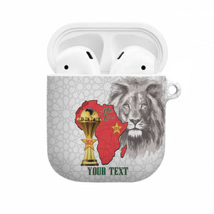 Morocco Football Custom AirPods Case Atlas Lions Champions African White Islamic Pattern