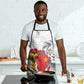 Morocco Football Custom Apron Atlas Lions Champions African White Islamic Pattern