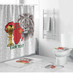 Morocco Football Custom Bathroom Set Atlas Lions Champions African White Islamic Pattern