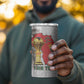 Morocco Football Custom 4 in 1 Can Cooler Tumbler Atlas Lions Champions African White Islamic Pattern