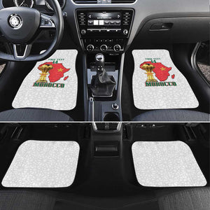 Morocco Football Custom Car Mats Atlas Lions Champions African White Islamic Pattern