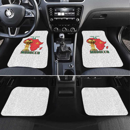Morocco Football Custom Car Mats Atlas Lions Champions African White Islamic Pattern