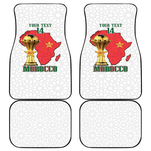 Morocco Football Custom Car Mats Atlas Lions Champions African White Islamic Pattern