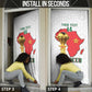 Morocco Football Custom Door Cover Atlas Lions Champions African White Islamic Pattern