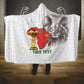 Morocco Football Custom Hooded Blanket Atlas Lions Champions African White Islamic Pattern