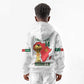Morocco Football Custom Kid Hoodie Atlas Lions Champions African White Islamic Pattern