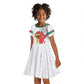 Morocco Football Custom Kid Short Sleeve Dress Atlas Lions Champions African White Islamic Pattern
