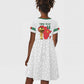 Morocco Football Custom Kid Short Sleeve Dress Atlas Lions Champions African White Islamic Pattern