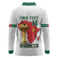 Morocco Football Custom Long Sleeve Polo Shirt Atlas Lions Champions African White Islamic Pattern