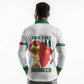 Morocco Football Custom Long Sleeve Polo Shirt Atlas Lions Champions African White Islamic Pattern