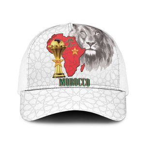Morocco Football Mesh Trucker Cap Atlas Lions Champions African White Islamic Pattern