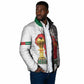 Morocco Football Custom Padded Jacket Atlas Lions Champions African White Islamic Pattern
