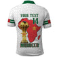 Morocco Football Custom Polo Shirt Atlas Lions Champions African White Islamic Pattern