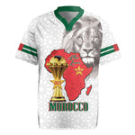 Morocco Football Custom Rugby Jersey Atlas Lions Champions African White Islamic Pattern