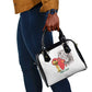 Morocco Football Custom Shoulder Handbag Atlas Lions Champions African White Islamic Pattern
