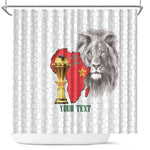 Morocco Football Custom Shower Curtain Atlas Lions Champions African White Islamic Pattern