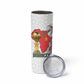 Morocco Football Custom Skinny Tumbler Atlas Lions Champions African White Islamic Pattern