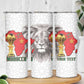 Morocco Football Custom Skinny Tumbler Atlas Lions Champions African White Islamic Pattern