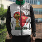 Morocco Football Custom Sleeveless Puffer Jacket Atlas Lions Champions African White Islamic Pattern