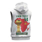 Morocco Football Custom Sleeveless Zip Hoodie Atlas Lions Champions African White Islamic Pattern