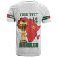 Morocco Football Custom T shirt Atlas Lions Champions African White Islamic Pattern